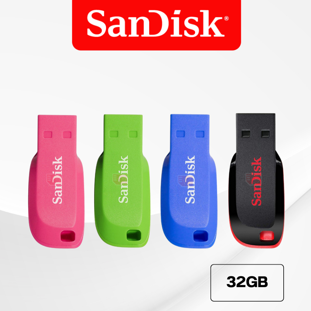 SanDisk Flash Drive CRUZER BLADE USB 2.0 32GB Black (SDCZ50_032G_B35x)แฟลชไดร์ฟ อุปกรณ์จัดเก็บข้อมูล