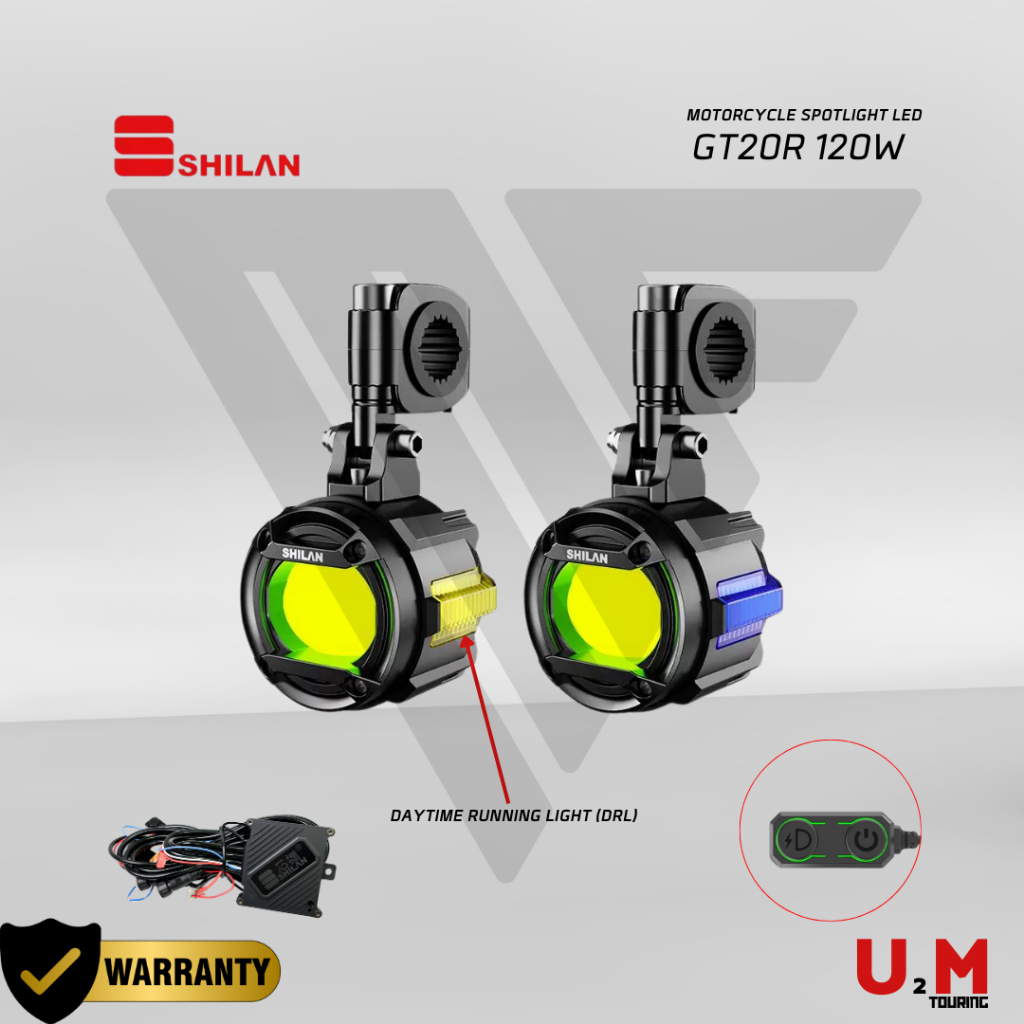 ไฟสปอร์ตไลท์ NEW SHILAN GT20R 120W มีไฟ DAYTIME RUNNING LIGHT LED FULL SET IP67 ไฟหน้ารถ ไฟตัดหมอก
