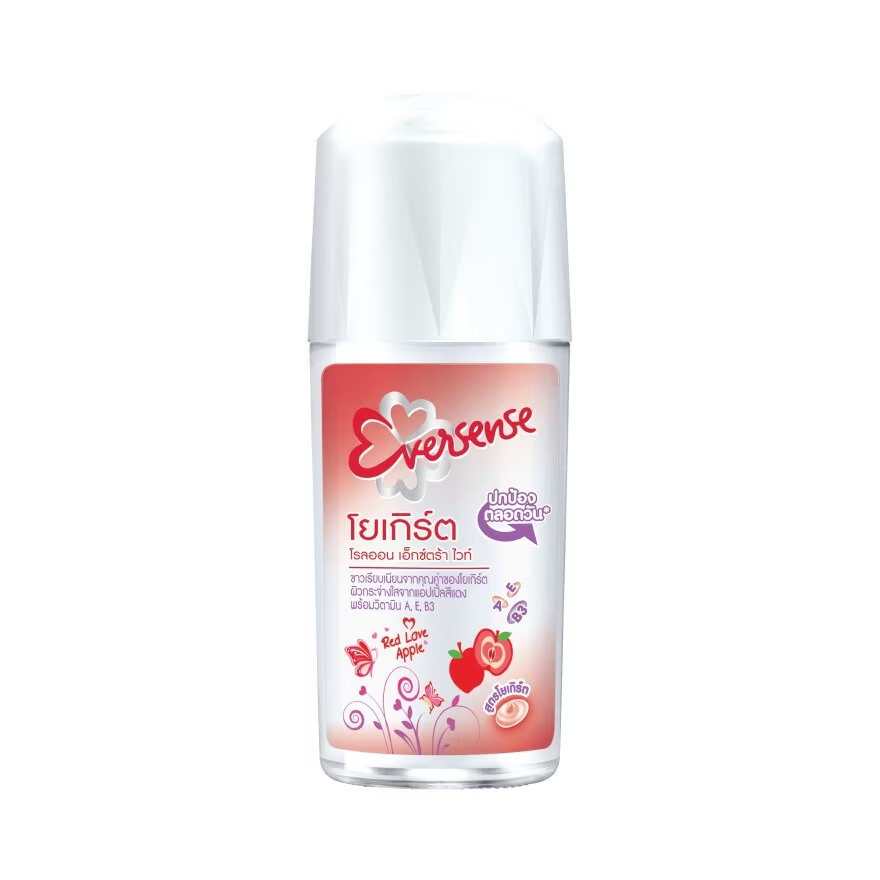 Eversense เอเวอร์เซ้นส์ โรลออน เอ็กซ์ตร้า ไวท์ โยเกิร์ต เรด เลิฟ แอปเปิ้ล 45 มล.