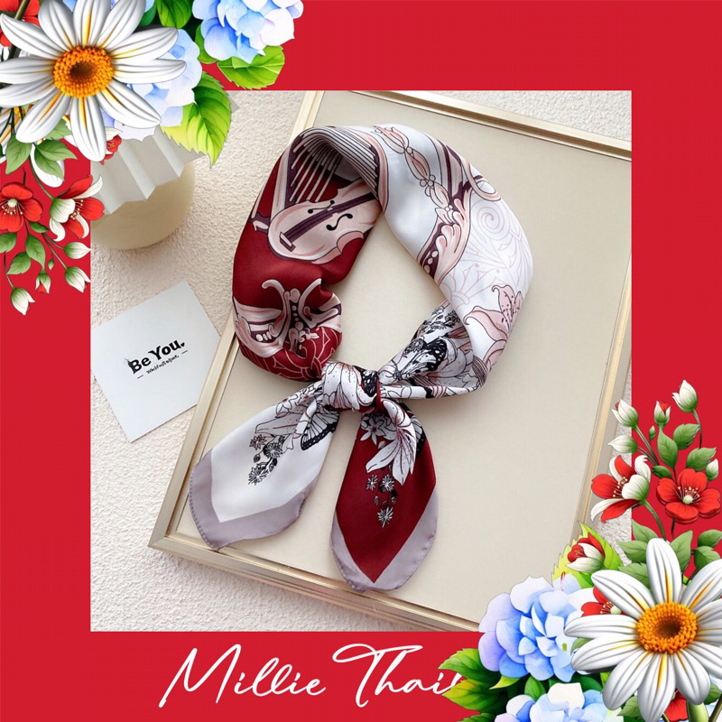ผ้าพันคอสีแดงเข้ม ♥️ By Millie Thailand