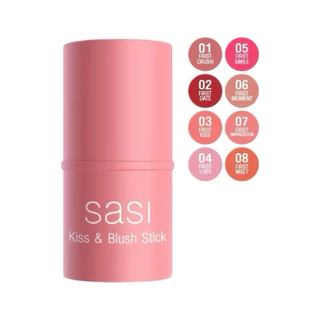 Sasi Kiss & Blush Stick ศศิ คิส แอนด์ บลัช สติ๊ก บลัชออนเนื้อครีม 3 in 1สวยครบ จบในแท่งเดียว ขนาด 4 กรัม
