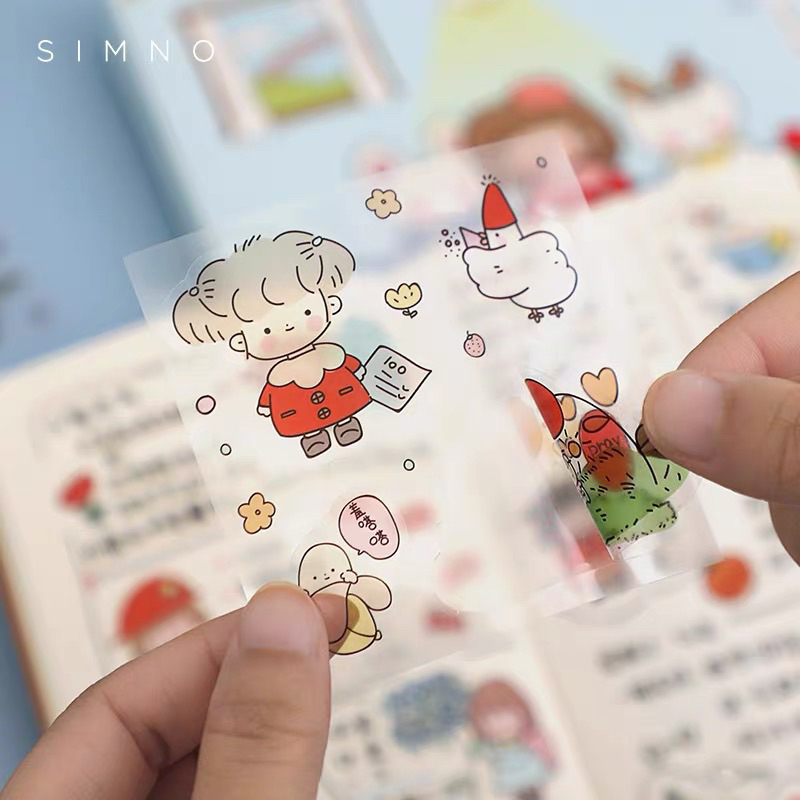 A08-15 สติ๊กเกอร์ 100ใบไม่ซำ้แบบ ขนาดใบละ 8*8cm. ตัดเรียบร้อยแปะใช้งานได้เลย