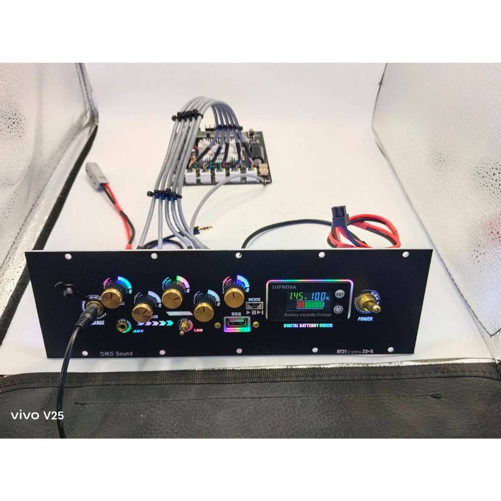 ชุดเพลท HT21 3G ย้ายสาย  โม เบส กลาง แหลม  วัดแบตดิจิตอล พร้อมแอมป์พร้อมใช้งาน มีไฟled