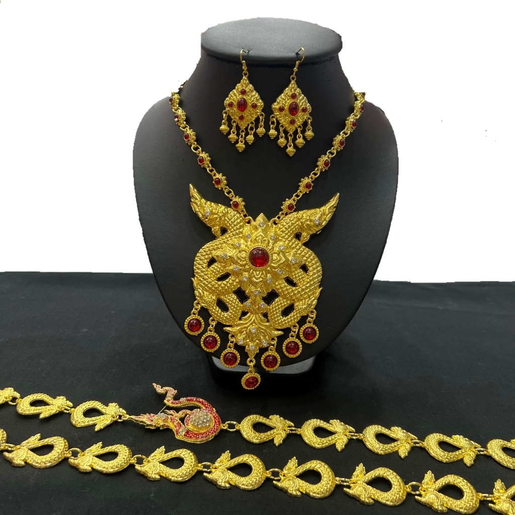 Accessories ￼ชุดเซ็ทพญานาค สร้อย สังวาลย์ เครื่องประดับชุดไทย สีทอง ราคาพิเศษถูกสุดๆ พร้อมส่งในไทย
