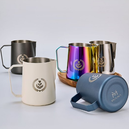 พิชเชอร์ B style natural color (MUVNA) ITALIAN LATTE CUP แก้วตีฟองนม เหยือกตีฟองนม เหยือกเทลาเต้อาร์ต - รูปที่ 4