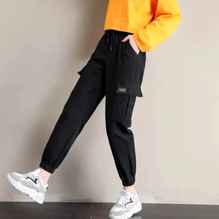 🌈โค๊ดลดผู้ติดตามใหม่🎀พร้อมส่ง4️⃣ กางเกงคาร์โก้ กางเกง ทรงบอย เอวสูง 3XL คาร์โก้ ไซส์ใหญ่ เก็บปลายทาง ประเทศไทย K91