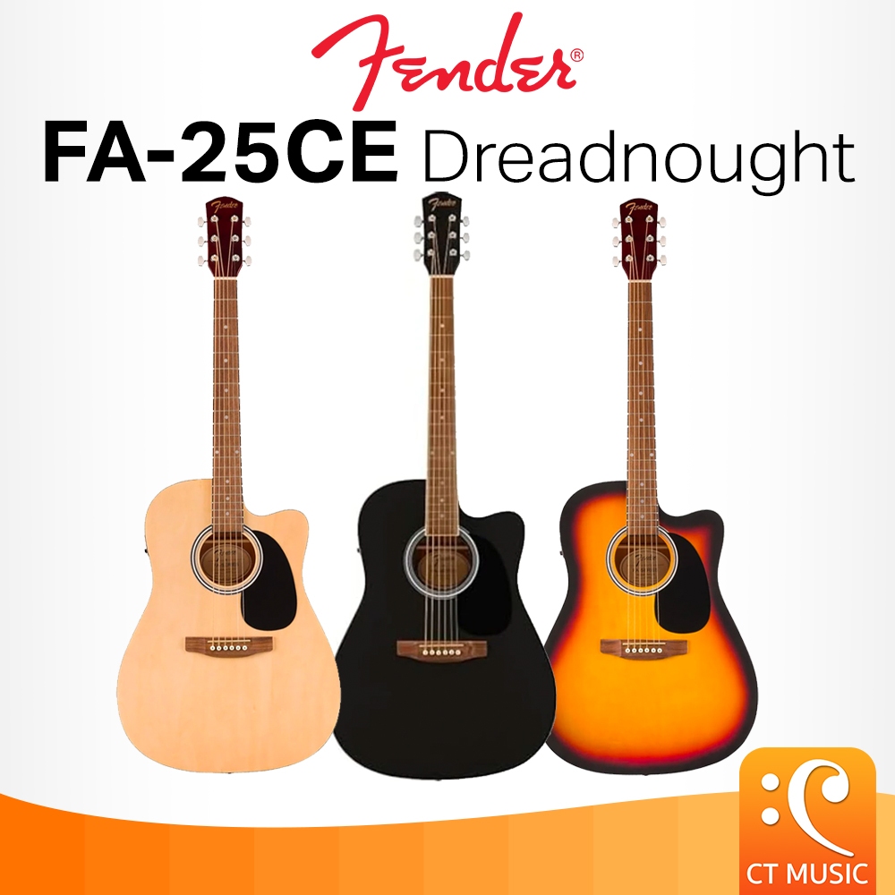 Fender FA-25CE Dreadnought Acoustic Guitar กีตาร์โปร่งไฟฟ้า FA25CE