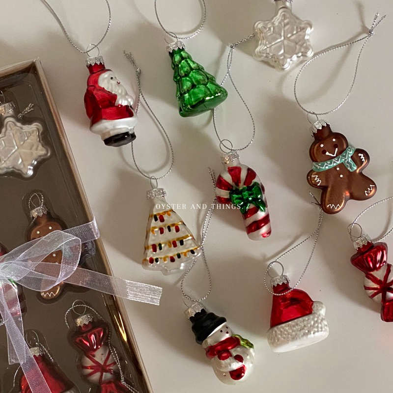 Mini Christmas ornaments 9 pcs | เซตมินิของตกแต่งขนาดมินิ | Oyster and Things.