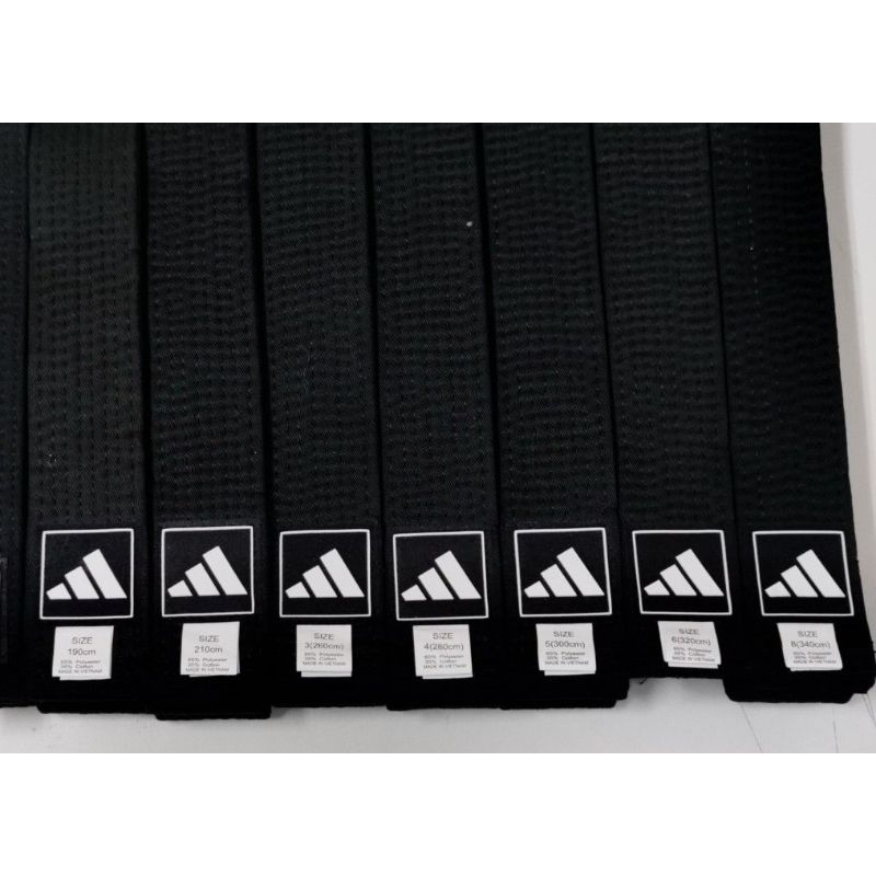 สายดำเทควันโด Adidas โลโก้ใหม่ [Adidas Taekwondo Belt] มีบริการปัก