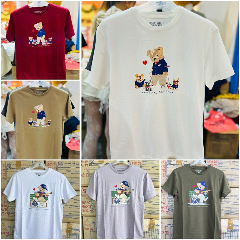 พร้อมส่ง BEVERLY HILLS POLO CLUB New In! Regular-fit T-shirt เสื้อยืดคอกลมแขนสั้นทรงใหม่ #แท้ #ชายและหญิง