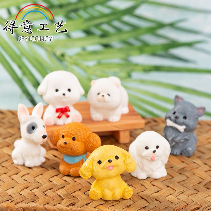 พร้อมส่งจากไทย เรซิ่น หมา โมเดลจิ๋ว สีสันน่ารักสดใส ใช้ตั้งโชว์ ประดับตกแต่ง diy