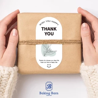 Baking Barn Thank you stickers (100 ชิ้น/แพ็ค) สติ๊กเกอร์กระดาษ สติ๊กเกอร์