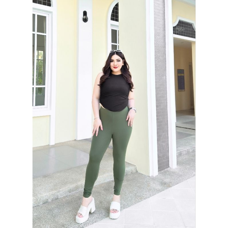 Sarenoy Legging กางเกงเลกกิ้งขายาวสาวอวบ เอว 34“-50” ผ้าเรยอน สวมใส่สบาย กระชับรูปร่าง