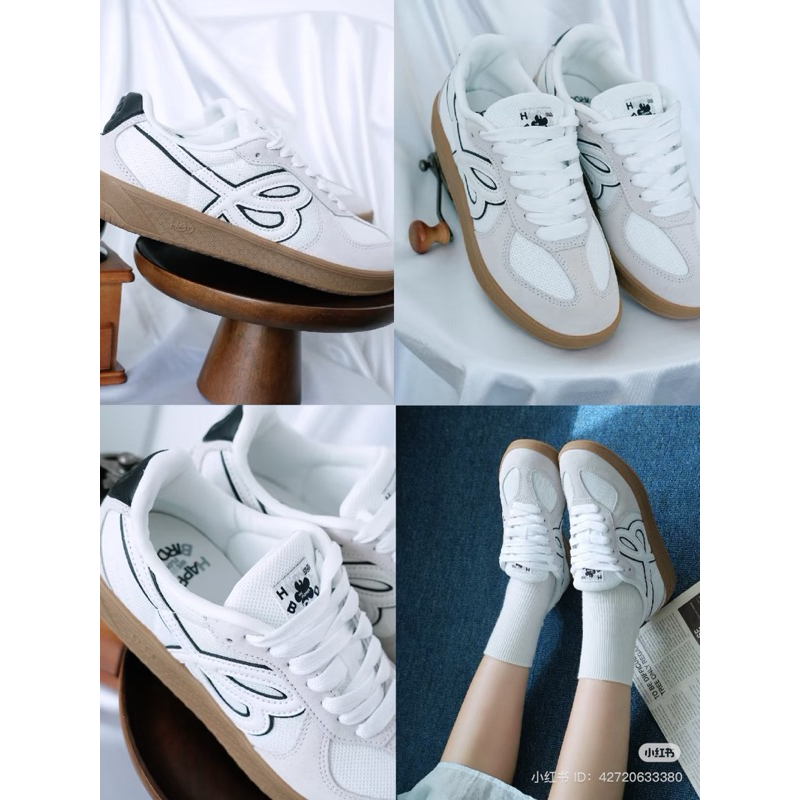 รองเท้าผ้าใบ WE FLOWER x HBD สีขาว แมทเสื้อผ้าง่าย