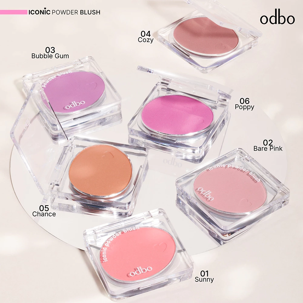ODBO Iconic Powder Blush OD1325 บลัชออนเนื้อฝุ่น หลายเฉดสี thumbnail 4
