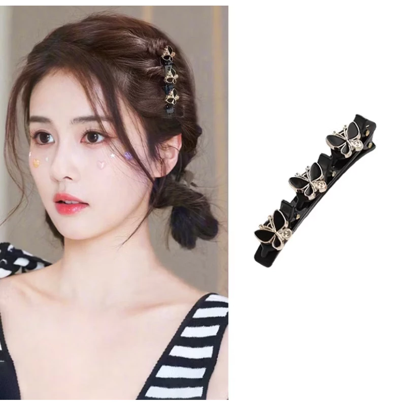 กิ๊บติดผมถักรูปผีเสื้อประดับมุกและพลอยเทียม thumbnail 3