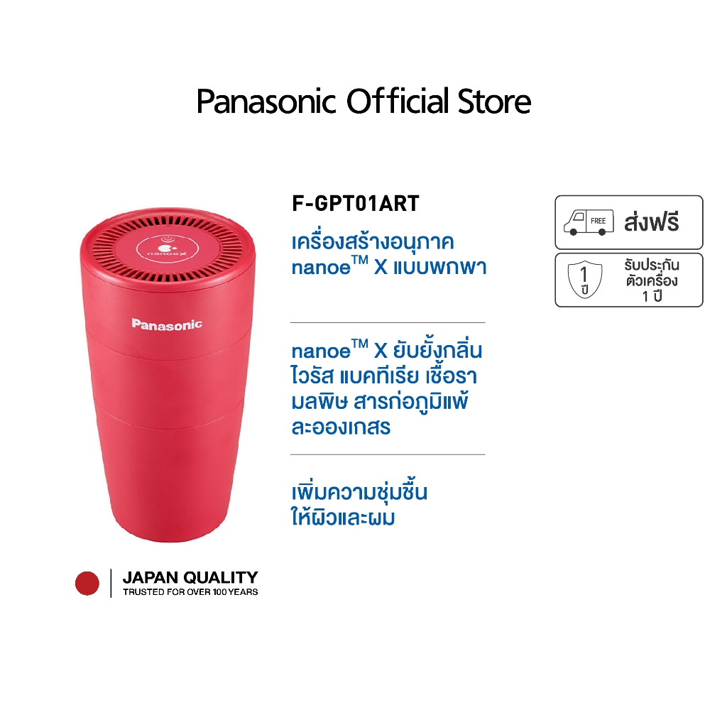Panasonic เครื่องสร้างอนุภาค nanoeX และ ฟอกอากาศ รุ่น F-GPT01ART  nanoe X ยับยั้ง Covid-19 ยับยั้งไว