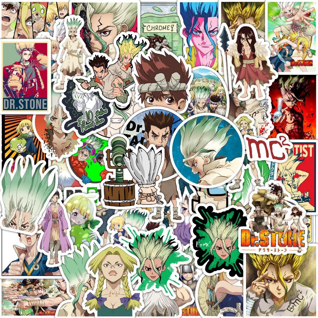 Dr.Stone ด็อกเตอร์ สโตน sticker สติกเกอร์กันน้ำรูปแบบที่แตกต่างกัน 50 ชิ้น