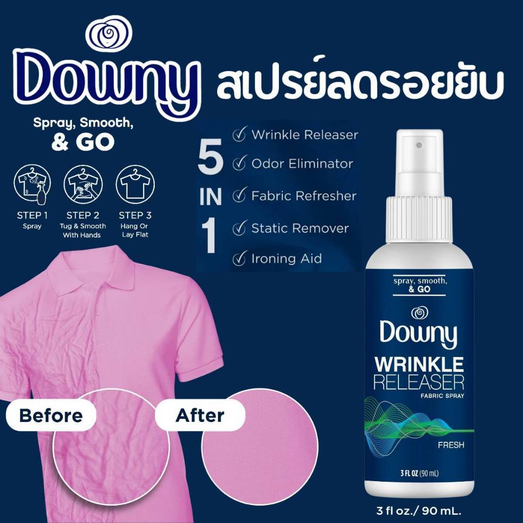 สเปรย์ลดรอยยับขนาดพกพา Downy Wrinkleguard Wrinkle Releaser Fabric Spray, Fresh Scent