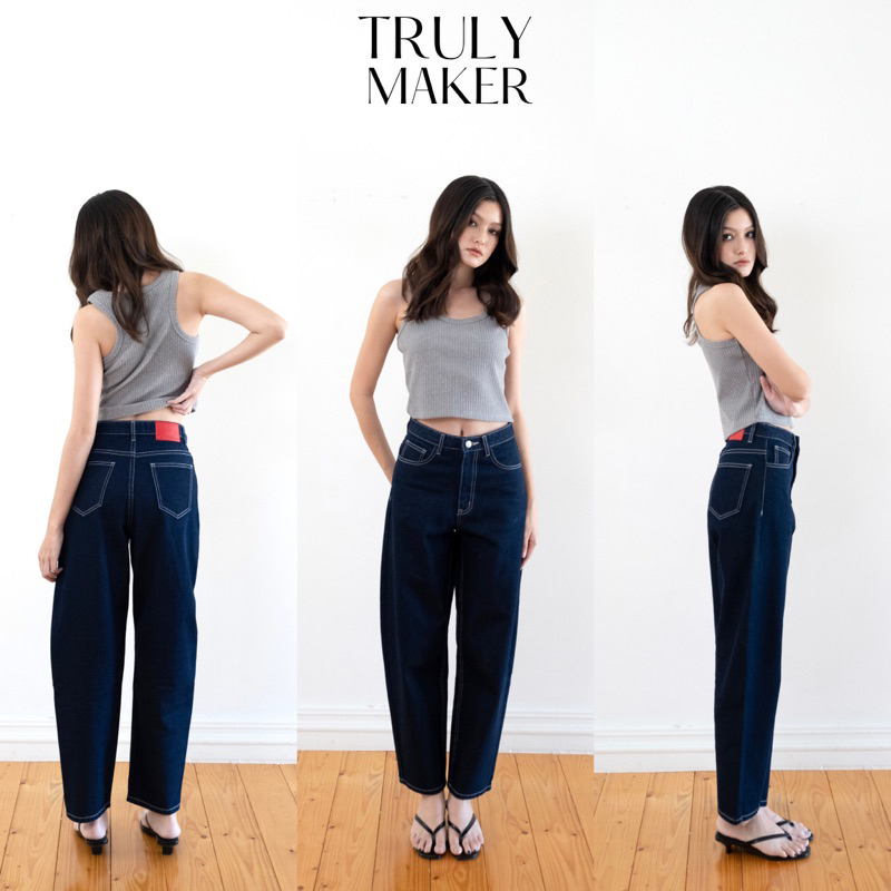 Trulymaker-Borbon Balloon jeans 06 ยีนส์ทรงบอลลูนสีเข้ม
