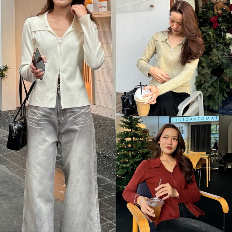 ”Glam Cardigan“ เสื้อ cardigan ผ้า knit ทอ เนื้อนุ่มใส่สบาย ดีเทลซิป 2 ด้าน