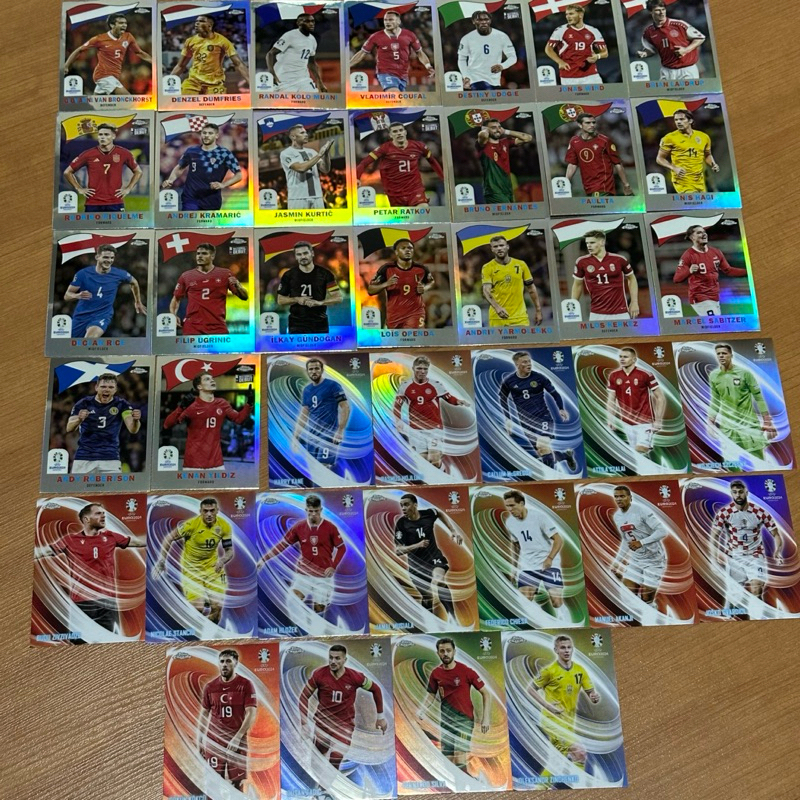 การ์ดฟุตบอล INSERT TOPPS CHROME EURO2024 ทั้งตำนานและดาวรุ่งชั้นนำ สะท้อนแสงทุกใบ นำโดย KANE HOJLUNE MUSIALA BRUN