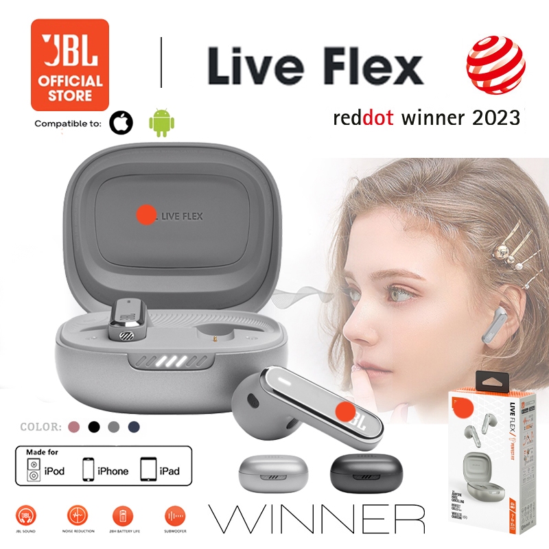 Local Seller หูฟังบลูทูธJBL LIVE FLEX TWS In-ear Bluetooth Earbuds Wireless Headphones หูฟังกีฬากันน้ำ หูฟัง ของแท้