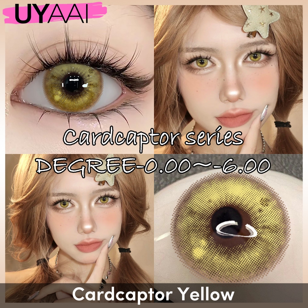 UYAAI 1คู่คอนแทคเลนส์สี มีค่าสายตา 0.00~-6.00 Cardcaptor รายเดือน ชุดคอนแทคเลนส์ รายเดือน ปริมาณน้ำ 42% DIA 14.5mm