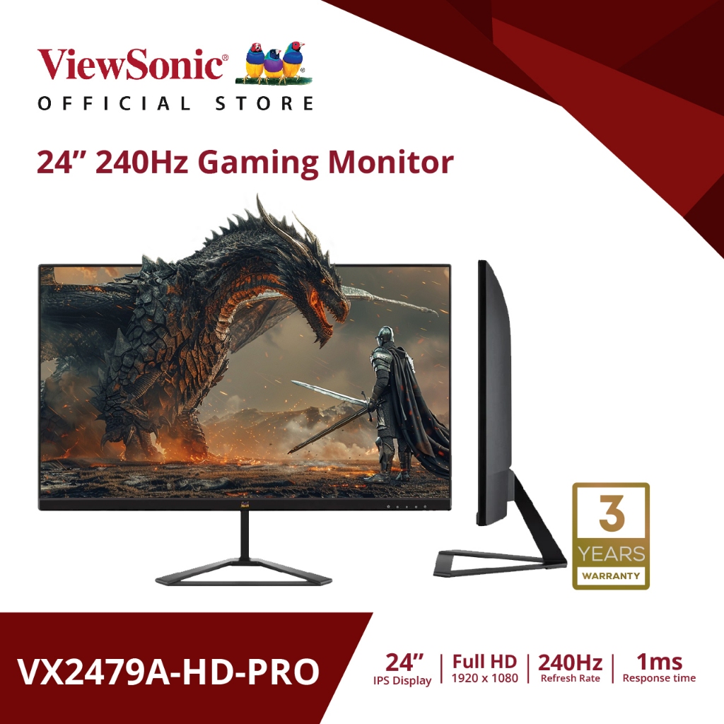 Viewsonic Gaming Monitor VX2479A-HD-PRO 24” / Full HD / 240 Hz / IPS / 1 ms (จอมอนิเตอร์)