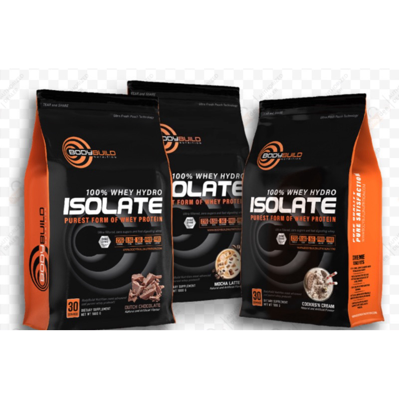 BodyBuild 100%USA Whey Hydro Isolate + DIGEZYME เวย์โปรตีน ไฮโดรไอโซเลท 1kg(30 scoop)สร้างกล้ามลดไขมัน(Chocolate/Cookie)