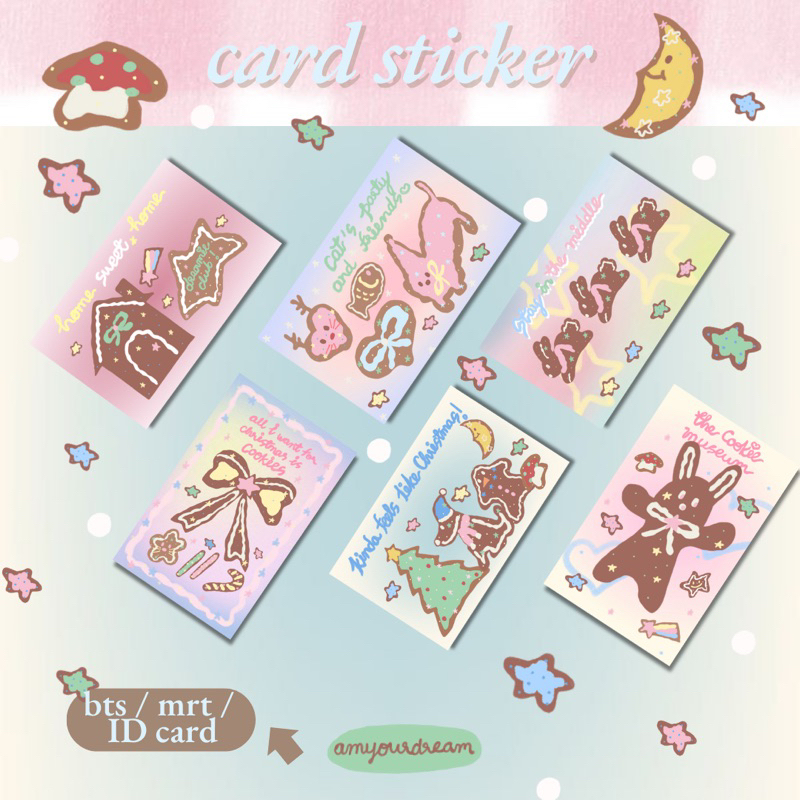 card sticker hologram christmas! สติกเกอร์ติดบัตร BTS MRT Keycard คอนโด โฮโลแกรม ลายคริสต์มาส กันน้ำ by amyourdream