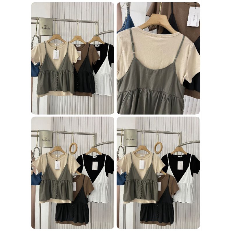 เสื้อยืด+สายเดี่ยว ป้าย it's me basic