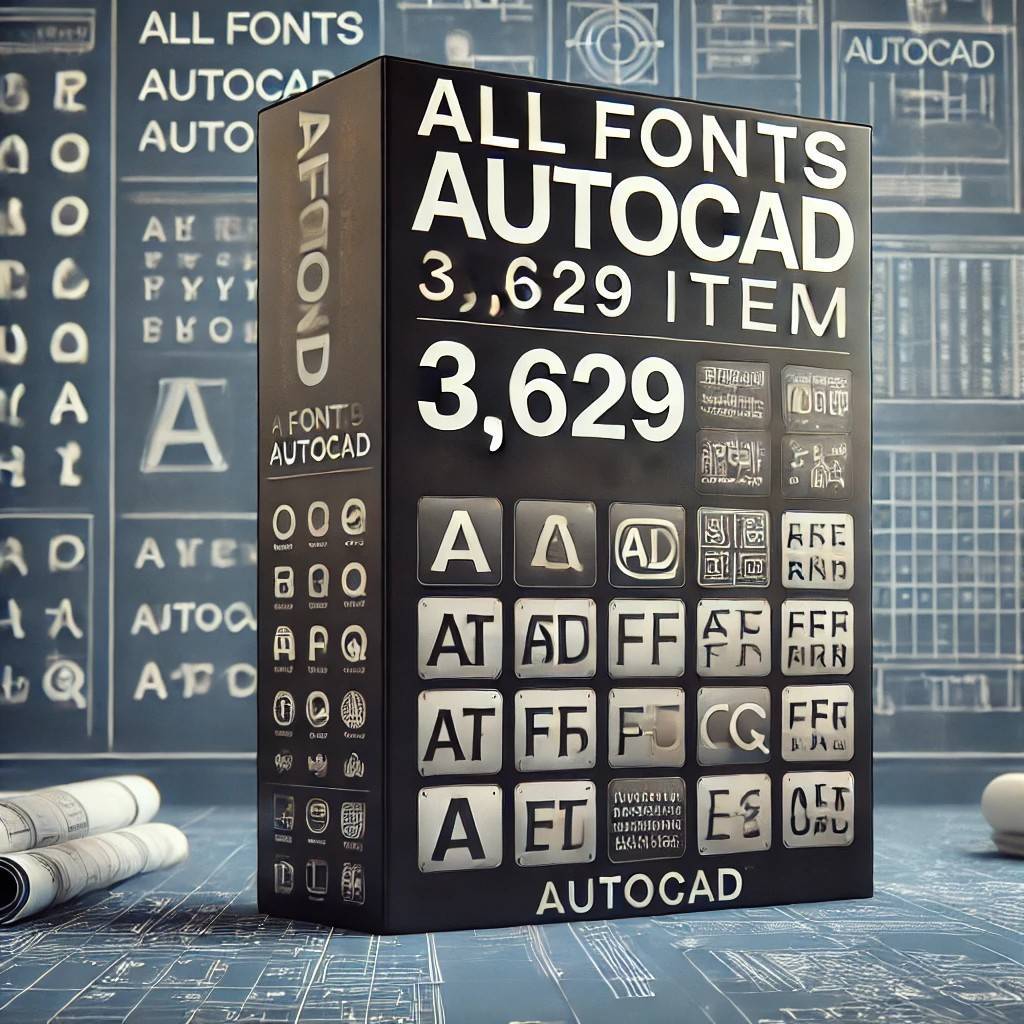 รวม Fonts AutoCAD 3,629 Item