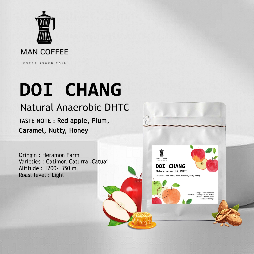 เมล็ดกาแฟคั่วอ่อน ดอยช้างNatural Anaerobic DHTC