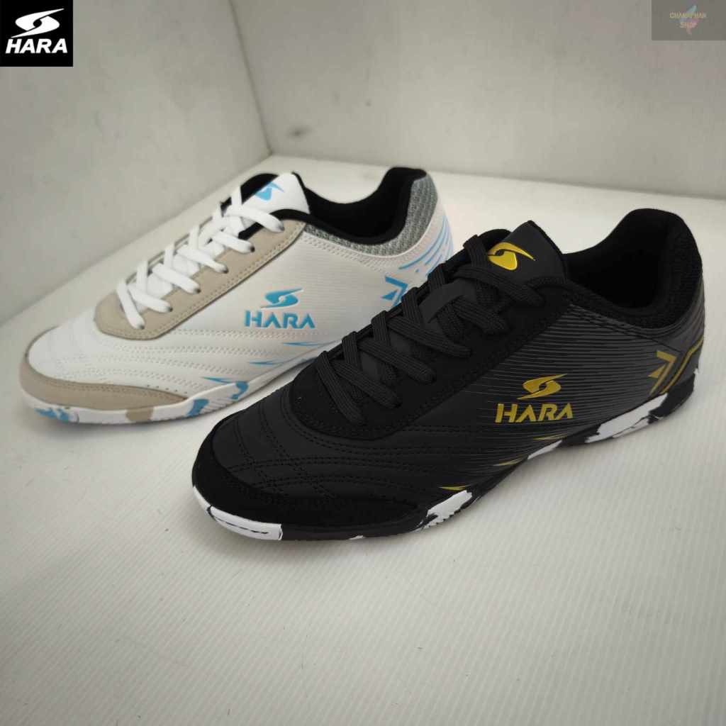 HARA Sports รองเท้าฟุตซอล รุ่น Futsal-X รองเท้าฟุตซอล สีขาวฟ้า/สีดำ รุ่น FS001 SIZE 39-45