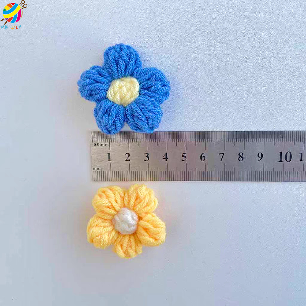 แผ่นผ้าฝ้ายถัก ลายดอกไม้น่ารัก 4cm DIY ดอกไม้ถัก  สําหรับตกแต่งเสื้อผ้า รองเท้า หมวก - รูปที่ 3