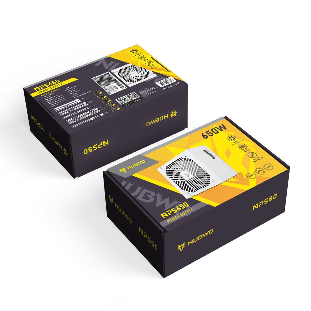 ⚡️มีส่งด่วน สินค้าใหม่ Power 650w nubwo   NPS650- Black / white (24pin) X1)(4+4 pin) x2) (P6+2 Pin) x 1