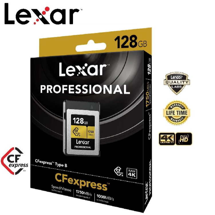 Lexar 128GB Professional CFexpress  Type-B Gold