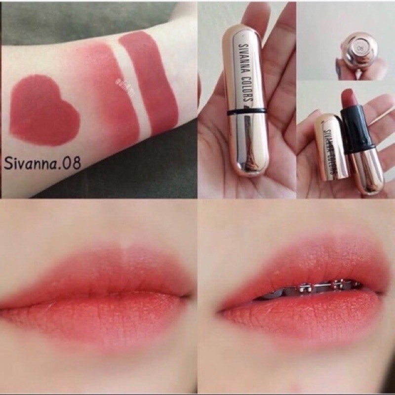 MATTE STAY LIPSTICK KISS ME : HF688 Sivanna ลิปสติก คิส มี เนื้อแมทท์ นุ่มลื่น เกลี่ยง่าย