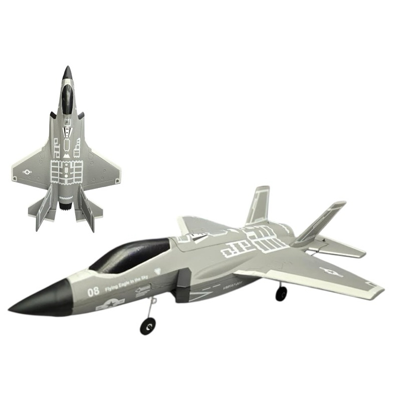 เครื่องบินรบบังคับวิทยุFOAM PLANE F-35 มอเตอร์บัสเลท3D6G มีใจโร3CHรีโมท2.4GHz แบตเตอรี่ชาร์จอุปกรณ์พร้อมเล่น