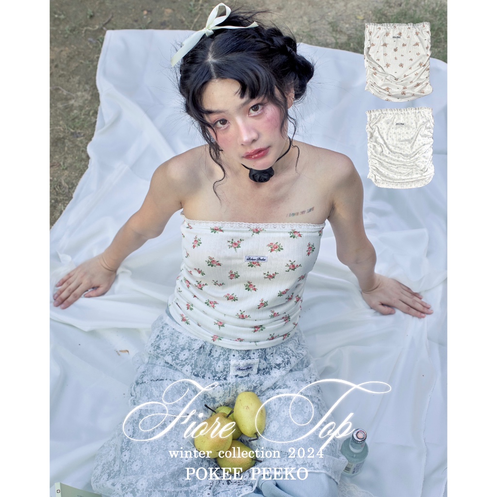 POKEE | FIORE TUBE TOP เกาะอกดอกไม้ (3 color)