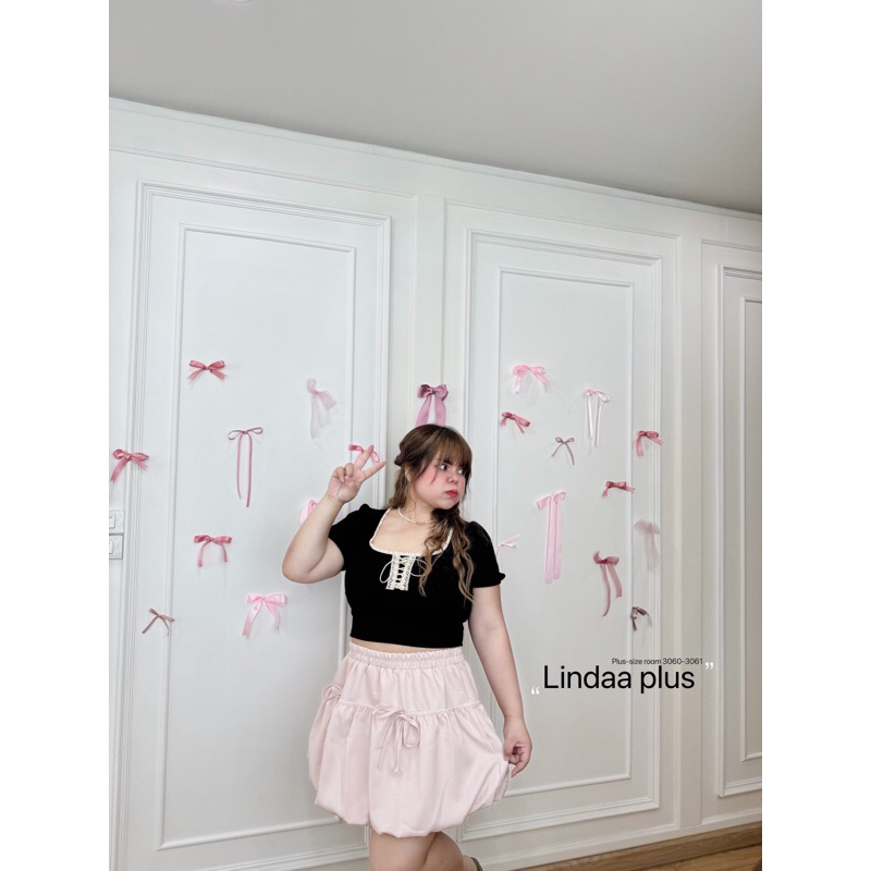 Mania Skirt ✨กระโปรงบอลลูนผูกโบว์สุดน่ารัก มีซับใน เอวยืดได้เยอะ สาวอวบไซส์ใหญ่ (เอวยืดสุด52”) ราคา ถูกที่สุด ดีลบีเคเค แกลเลอรีภาพที่ 4