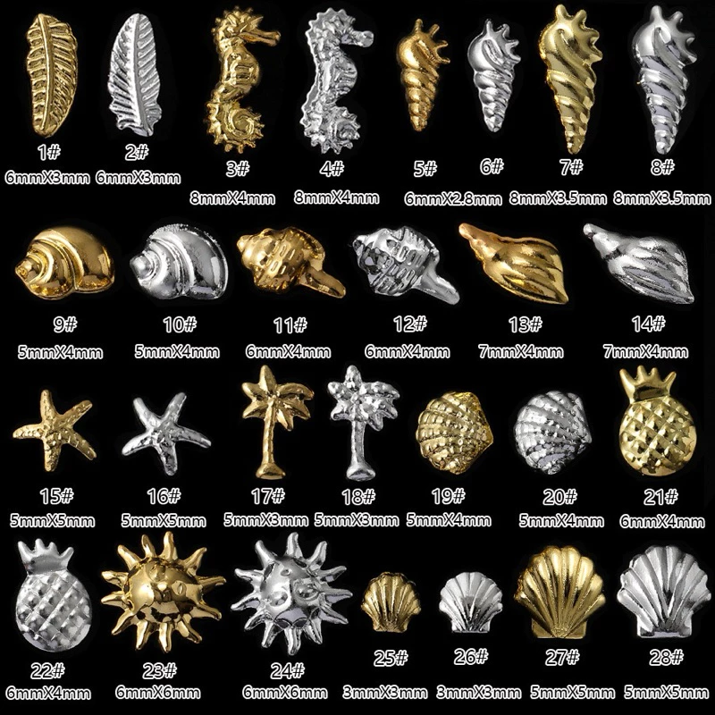 อะไหล่ทะเลสีเงินสีทองแพ็คละประมาณ100ชิ้น