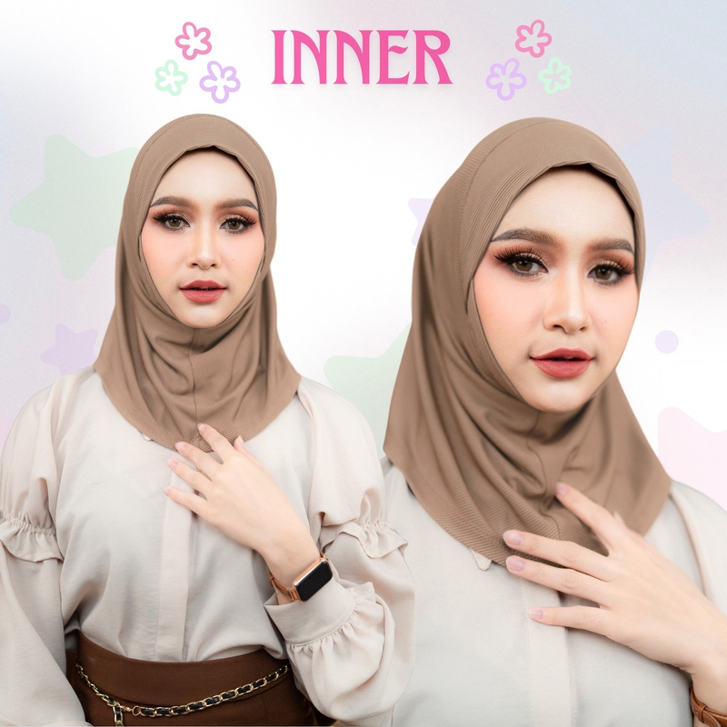 ์NER97อินเนอร์ปิดคอ (ผ้าหนา) สวมก่อนคลุมฮิญาบ ใส่ เพื่อปกปิดเส้นผมและ ให้มวยผมดูสวยงาม ลูกหมวกอิสลาม ฮิญาบมุสลิม