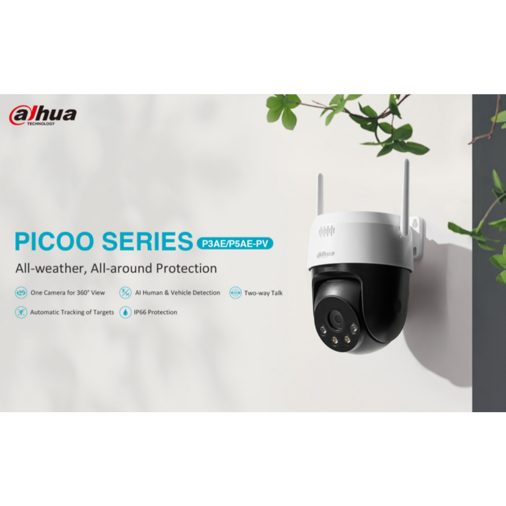 Dahua wifi ภายนอก รุ่น PICOO A2  คมชัด 3-5 ล้าน หมุนได้ มี AI ตรวจจับผู้บุกรุก พูดคุยโต้ตอบได้ Smart Dual Light W.3y