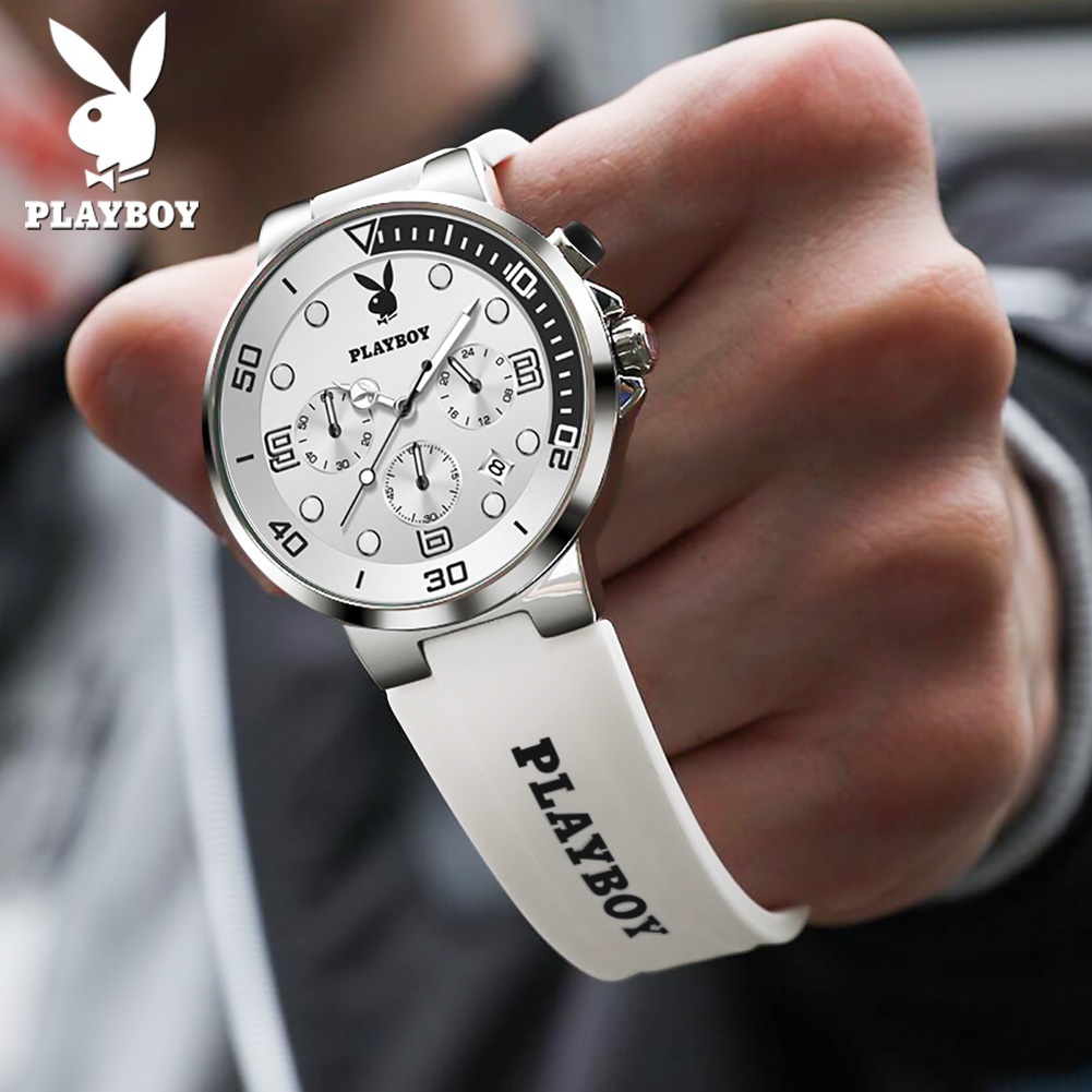 PLAYBOY  สปอตสินค้า นาฬิกาข้อมือ ยาง สายนาฬิกา กันน้ำ กีฬา หนุ่มสาว แฟชั่น สำหรับผู้หญิงและผู้ชาย  รับประกัน 3 ปี