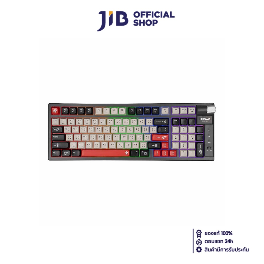 WIRELESS KEYBOARD (คีย์บอร์ดไร้สาย) NUBWO X803 GALACTIC (GRAY-BLACK-RED) (BLUE SWITCH MINI RGB EN/TH
