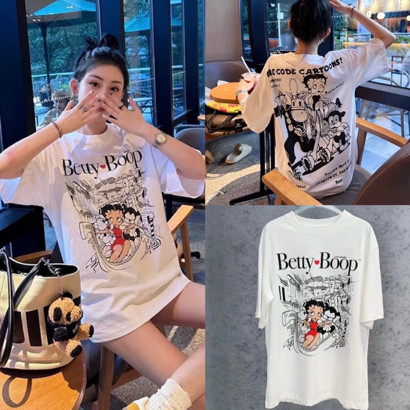 เสื้อยืดโอเวอร์ไซส์ลายเบตตี้หน้าหลัง TAG YT FACTORY