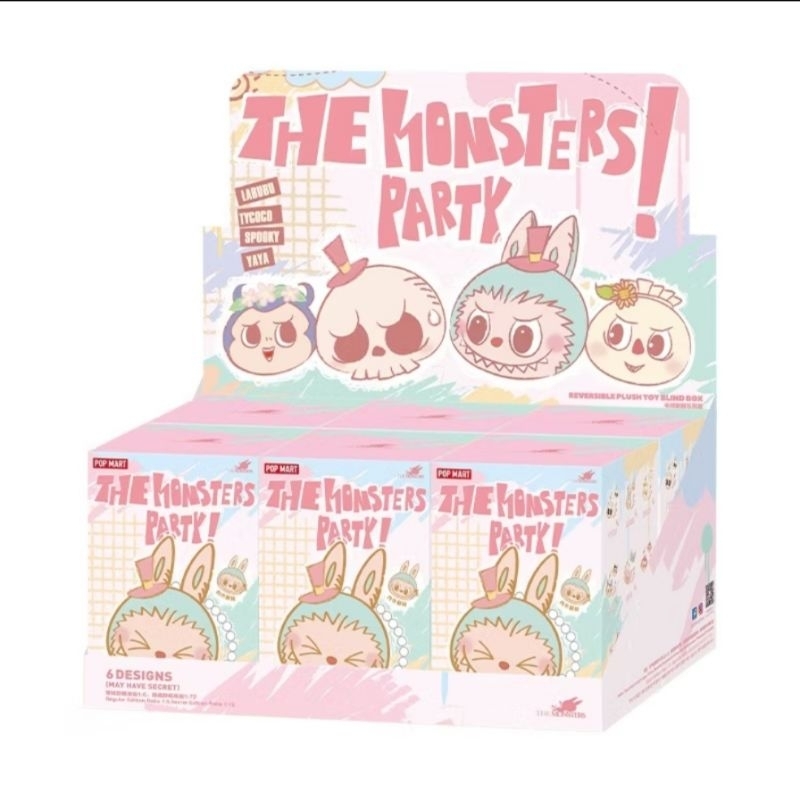 พร้อมส่ง (เช็คการ์ด)THE MONSTERS Party Series-Reversible Plush