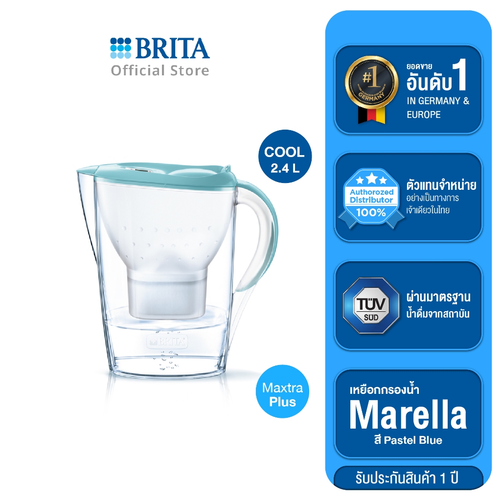 BRITA เหยือกกรองน้ำ รุ่น Marella COOL 2.4L สี Pastel Blue